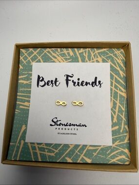 Gold Infinity Stud Earrings - Best Friends